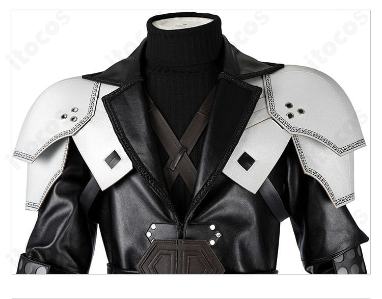 セフィロス衣装の衣領装飾詳細と襟周りの質感