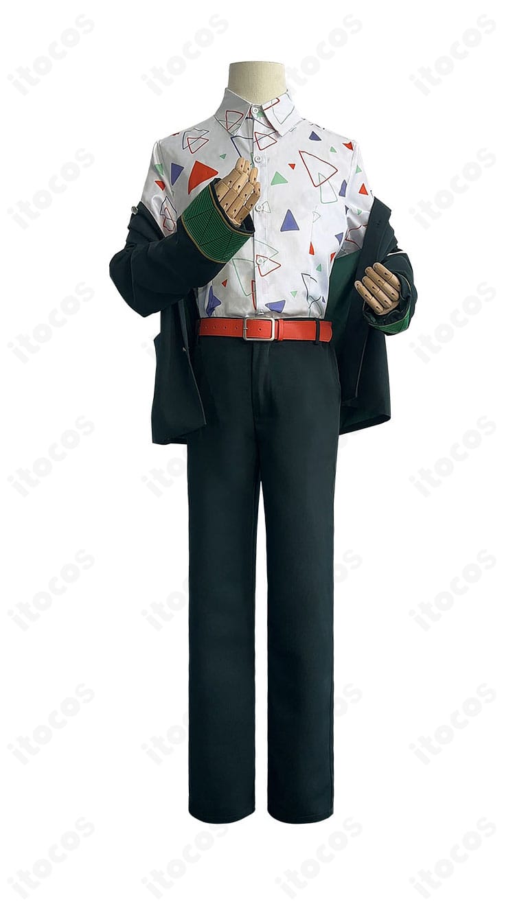 WIND BREAKER 桐生三輝 コスプレ衣装の正面全体。コート・シャツ・ズボンのシルエットが分かる画像