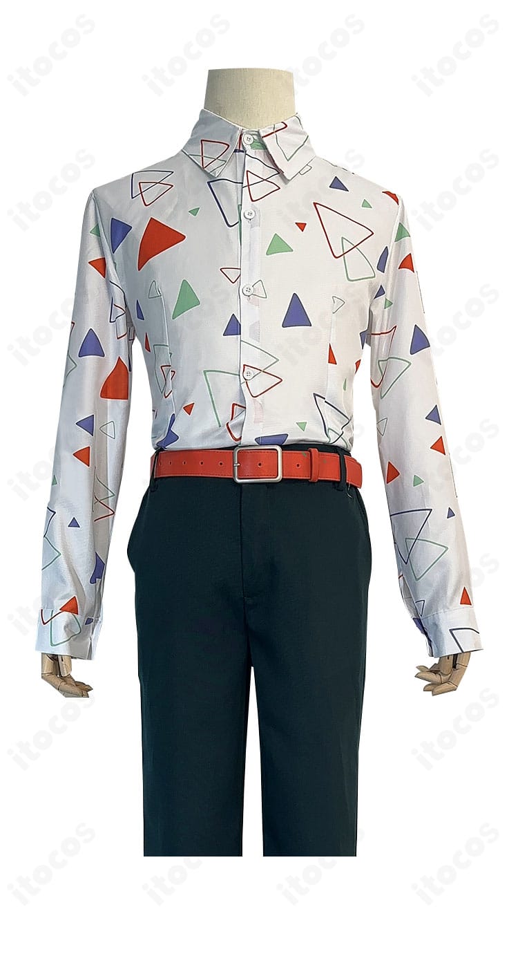 WIND BREAKER 桐生三輝 コスプレ衣装のシャツ正面ディテール。前立てと襟元の仕立てが見える拡大画像