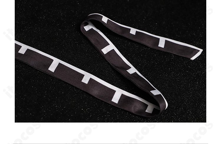 崩壊3rd セリム コスプレ衣装の紐ディテール。結束部の処理と端末パーツの仕上げに焦点。