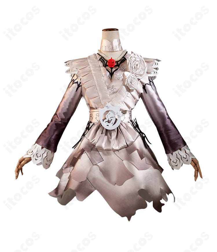 Identity V 機械技師 トレイシー・レズニック 紙心コスチュームの正面全体。配色とシルエットを忠実再現した撮影向けデザイン