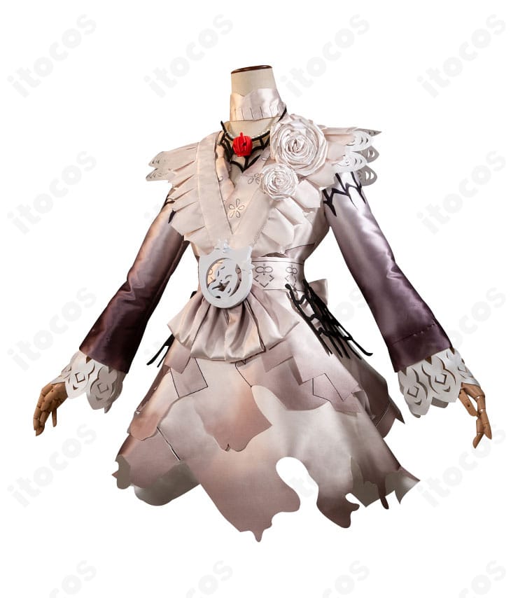 機械技師 紙心コスチュームの左側ディテール。背中の大きな蝶結びへつながる意匠をクローズアップ