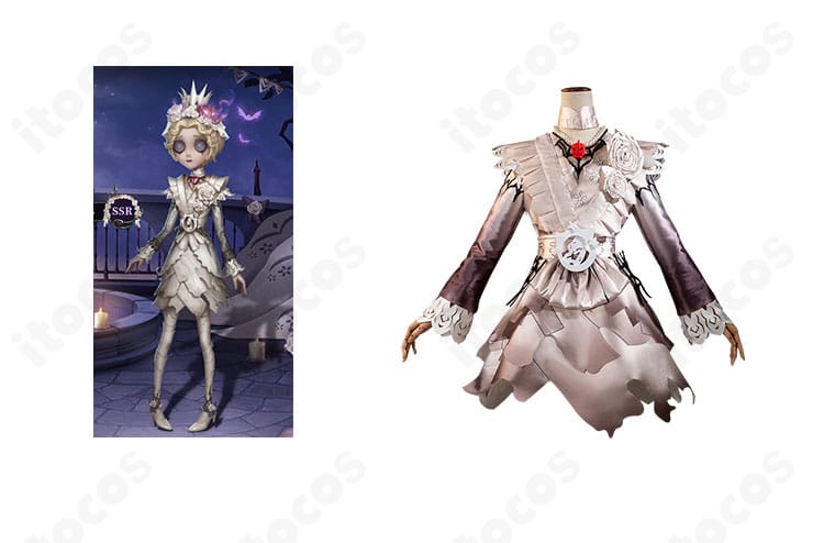 Identity V 第五人格 機械技師 トレイシー・レズニック「紙心」コスプレ衣装の正面とキャラクター比較。高再現と快適素材を強調