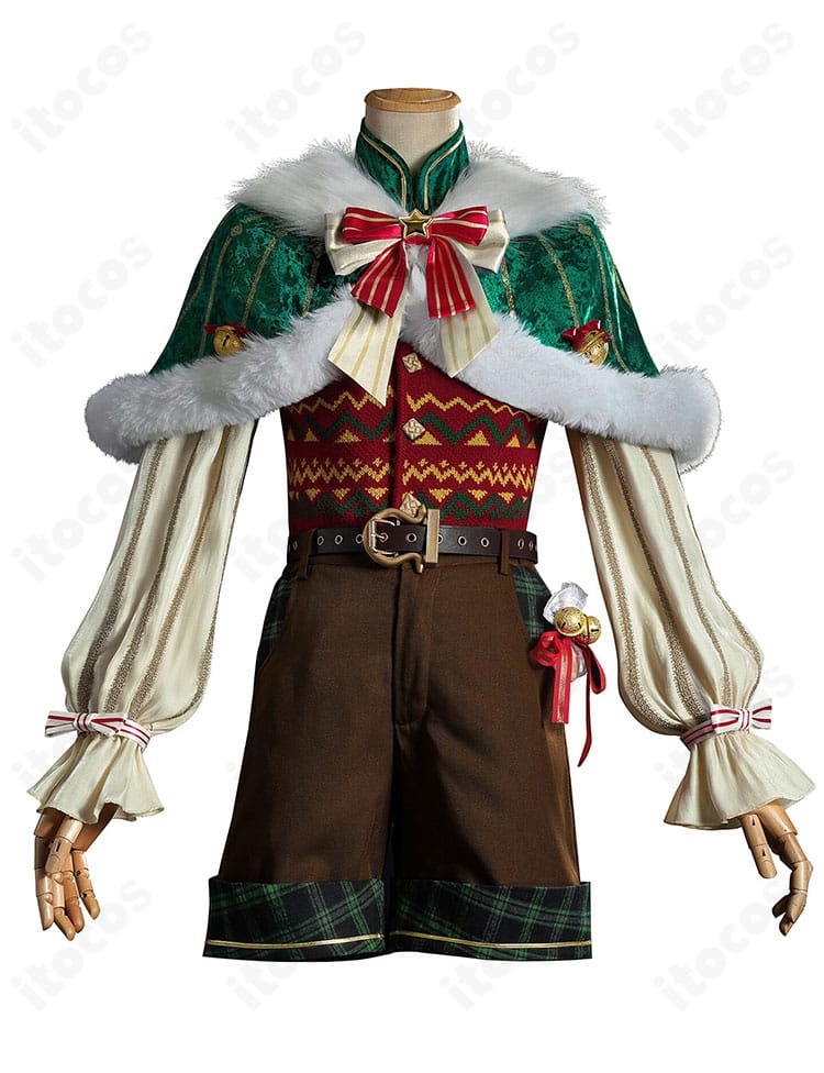 エドガー・ワルデン「聖夜の温もり」コスプレ衣装の前面。マントとインナーの配色と装飾を鮮明に表示