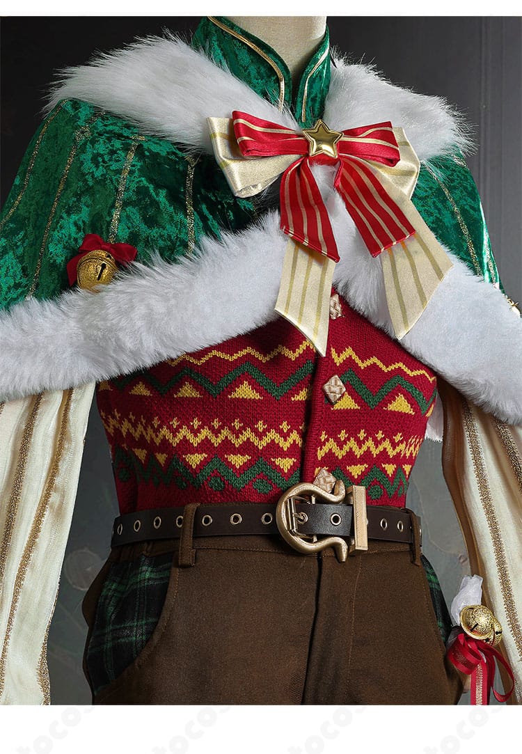 刺繍やパイピング、装飾トリムの接写。衣装の質感と再現度を示すディテール