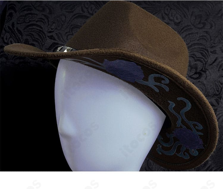 第五人格 バーメイド ブラックローズ 帽子デザインのクローズアップ。黒薔薇と装飾パーツの質感が分かる。