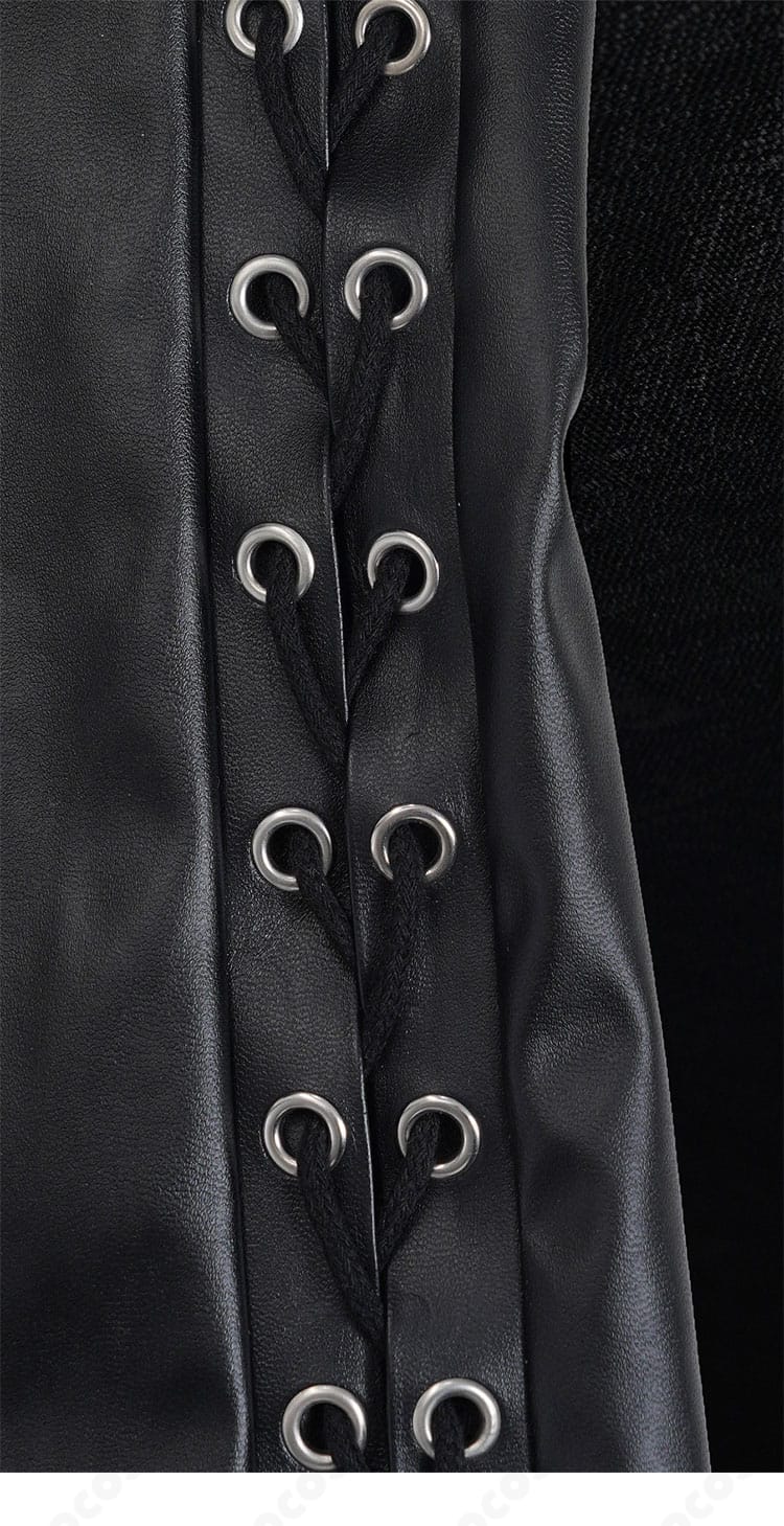 第五人格 バーメイド ブラックローズ 紐（レースアップ）部分のクローズアップ。編み上げの質感とテンションを表す。