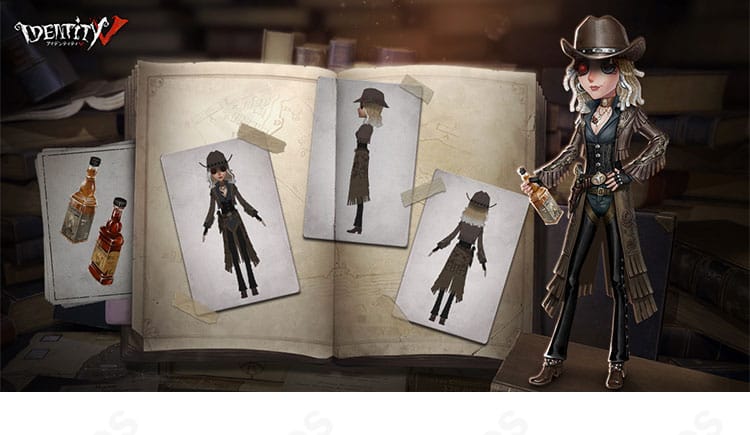 第五人格 バーメイド（デミ・バーボン）ブラックローズ衣装の全体イメージ。黒薔薇モチーフの世界観を再現。