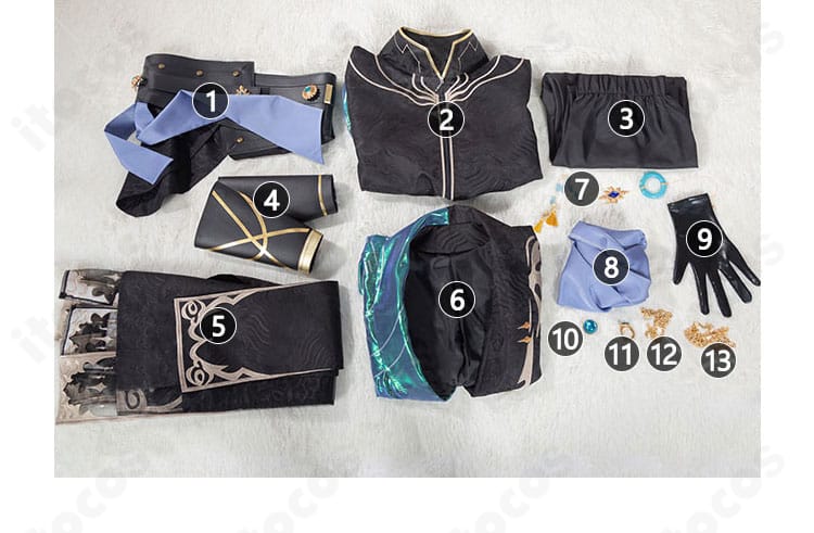 白黒無常（范無咎）燦然たる北辰コスプレ衣装のセット内容一式｜小物含む同梱アイテム一覧