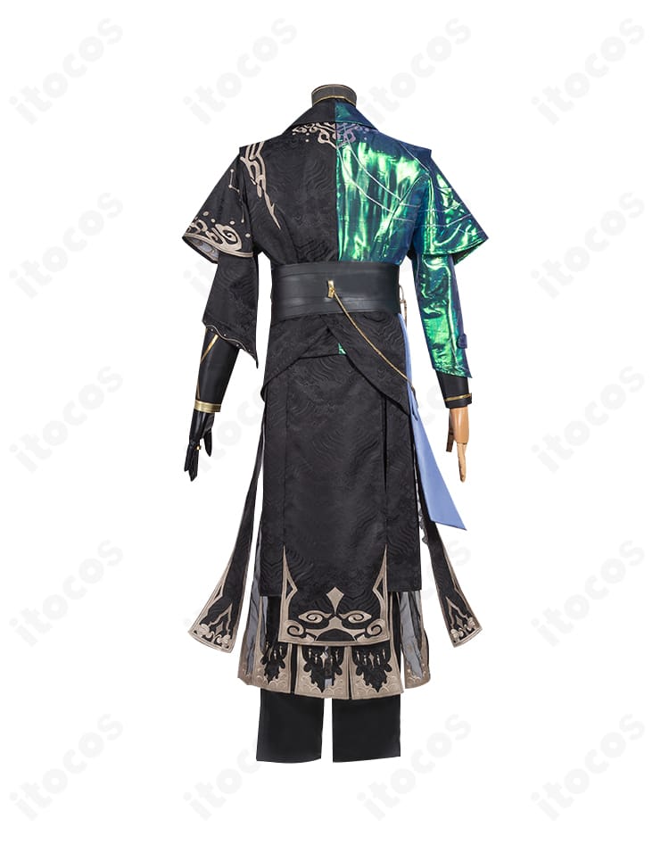 白黒無常（范無咎）燦然たる北辰コスプレ衣装の背面デザイン｜マント風ラインと装飾配置
