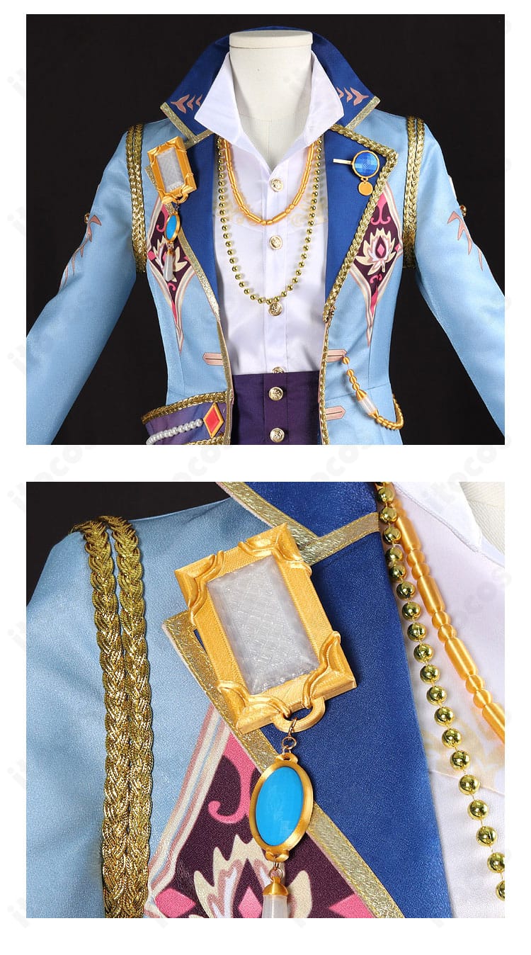 装飾ディテールの近接。胸飾りと金色パーツの質感、配置バランスが分かる画像