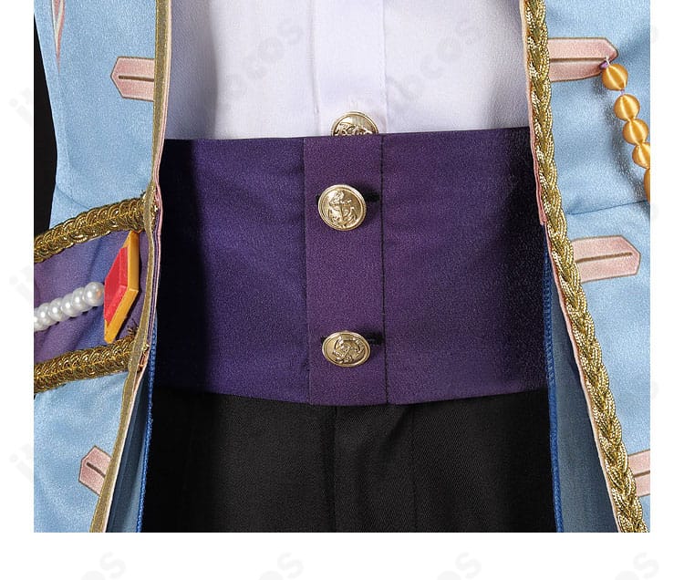 コルセットベルト周りの装飾。締め具と装飾パーツの配置が見える画像