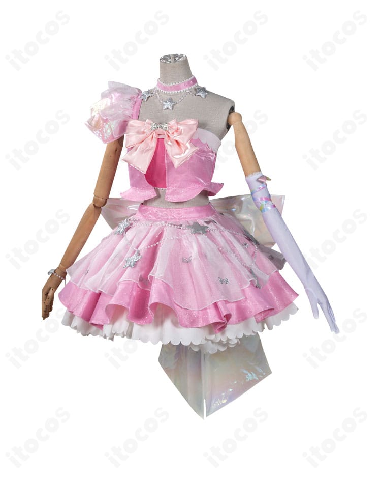 春音あいら アイプリバース衣装の側面。フリルの重なりとウエストラインのシルエットが分かるサイドビュー。