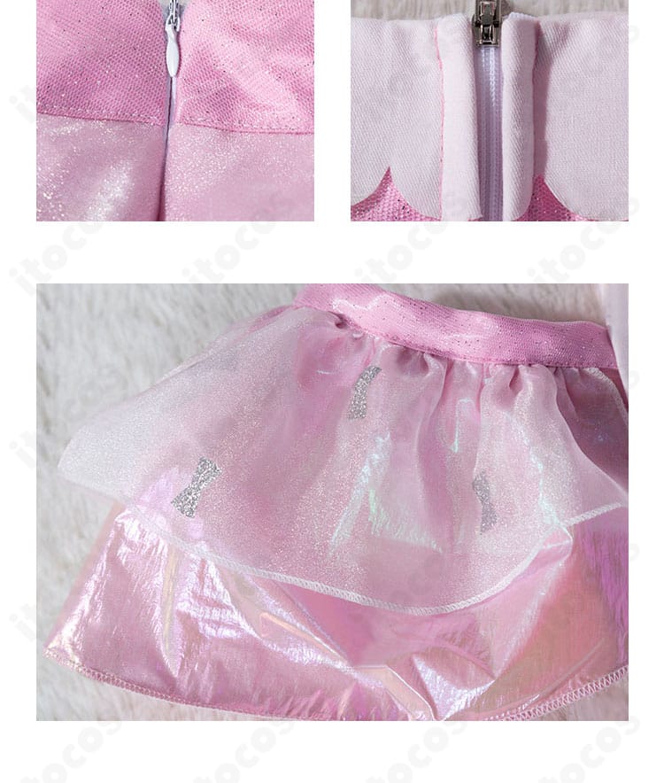 靴カバーとチェーンアクセのディテール。光沢感と取り付け部の仕上げを示す近接カット。