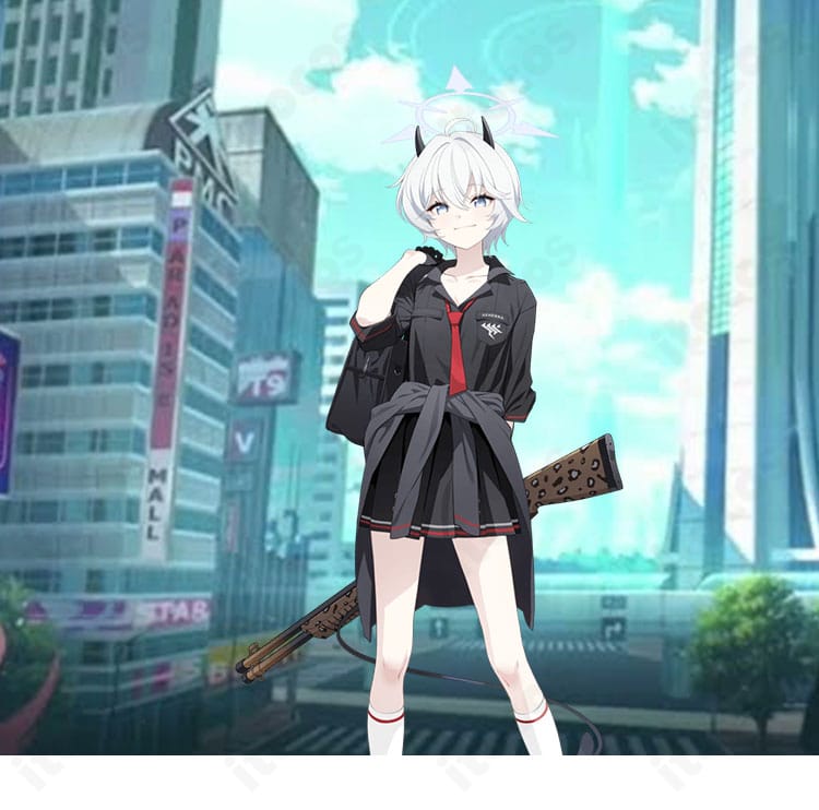 ブルーアーカイブ 旗見エリカの学園制服コスプレ衣装を全身で撮影。シルエット重視の高再現セット。