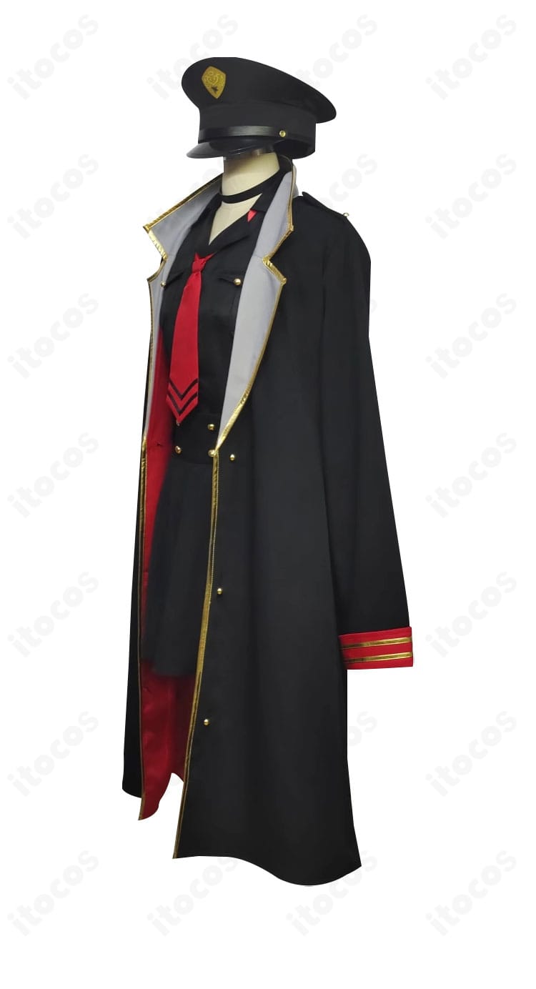 元宮チアキ コスプレの左側ディテール。スカートのプリーツやシャツの合わせなど細部を捉えた近接画像。