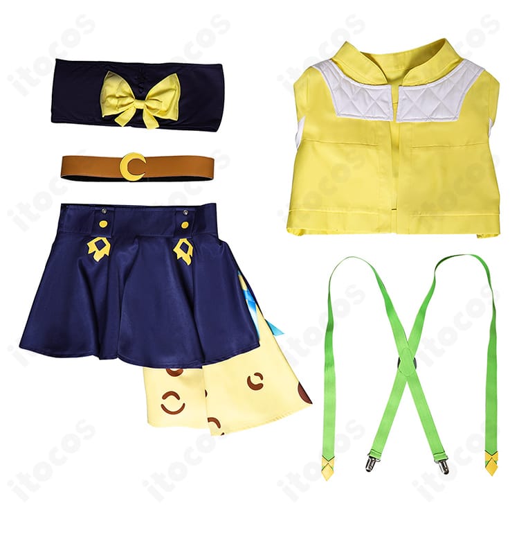 ジャングルポケット勝負服コスプレ衣装セット内容（ジャケット・スカート・チューブトップ・サスペンダー・ベルト）