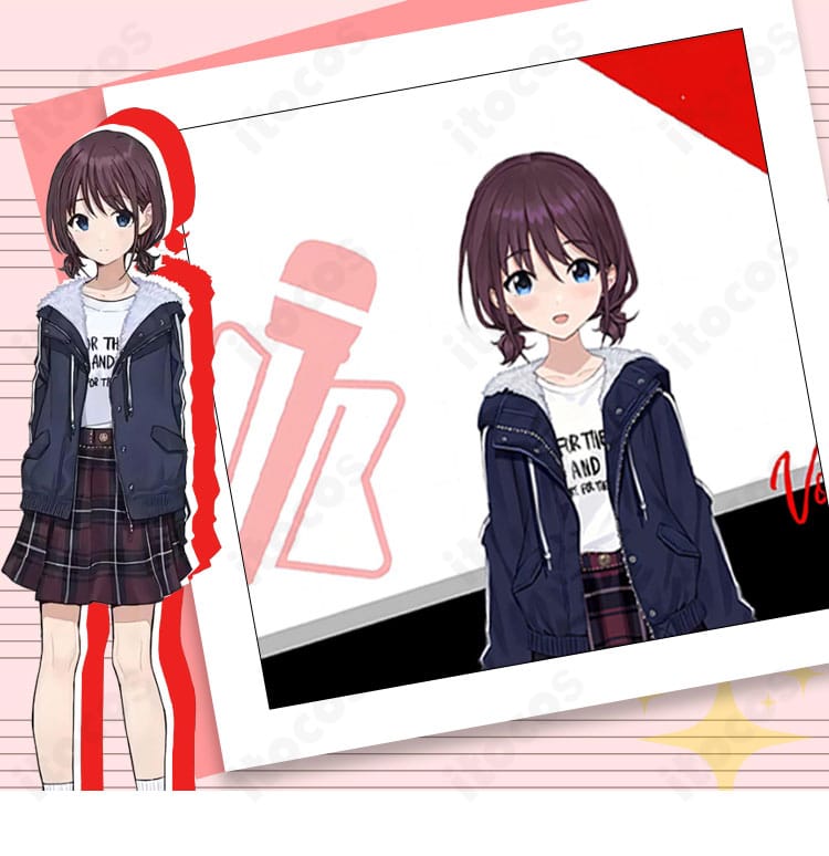 アニメ「ガールズバンドクライ」井芹仁菜のコスプレ衣装詳細。キャラクターの雰囲気と装飾を忠実に再現したイメージカット。