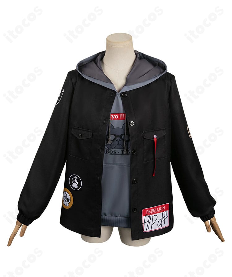 河原木桃香 コート＆パーカーの正面全体像。高再現の配色と快適な着用感が分かるカット。