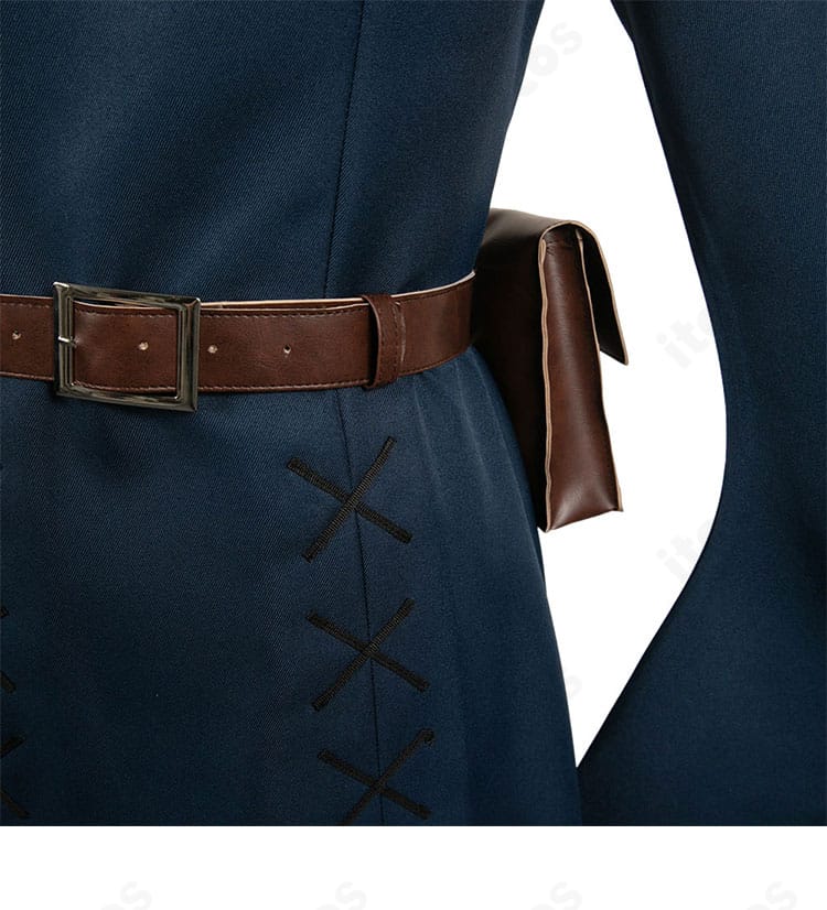 ダンジョン飯 マルシル・ドナトー コスプレ衣装の腰帯・ベルト周り。ポーチとの組み合わせとポイント装飾の拡大画像