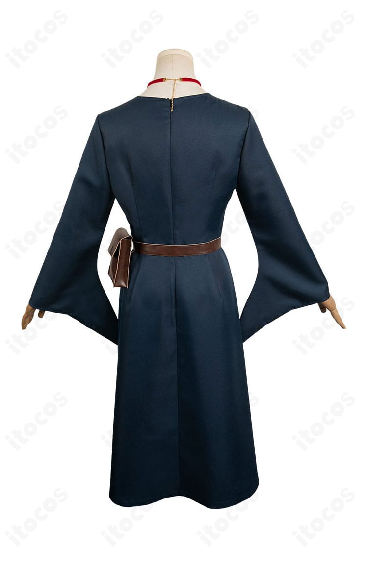 ダンジョン飯 マルシル・ドナトー 魔術学校時代コスプレ衣装 背面。後ろ姿のラインと装飾配置を示す画像