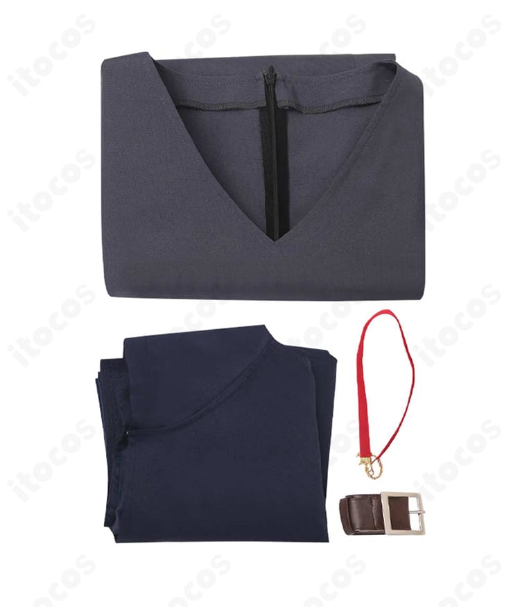 ファリン・トーデン コスプレ セット内容一覧｜マント・ワンピース・ベルト・チョーカーの4点セット全体配置