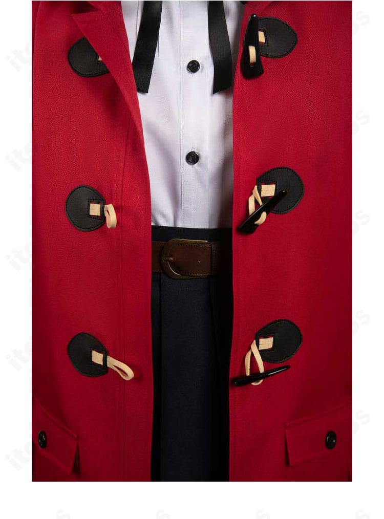 井芹仁菜コスプレ衣装の門襟とフロントボタン。配列と質感のディテール