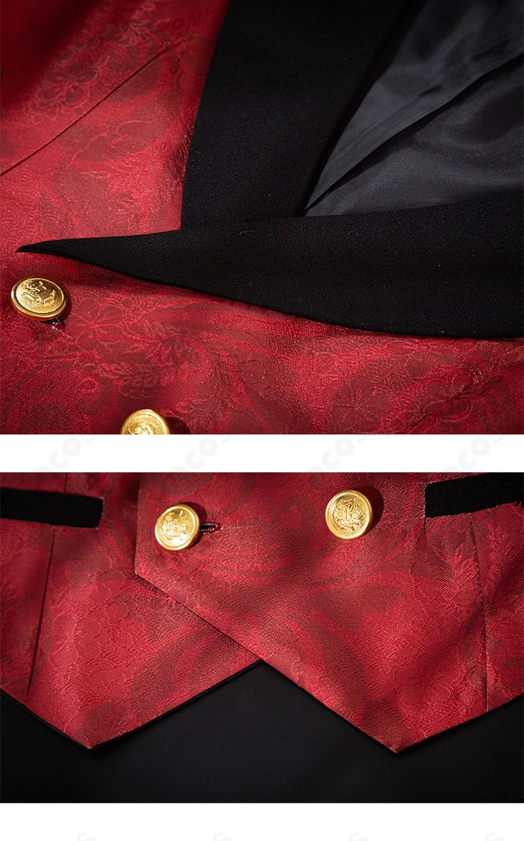 ベスト部分の装飾ディテール。黒執事エドガー・レドモンドの制服らしい上品さ