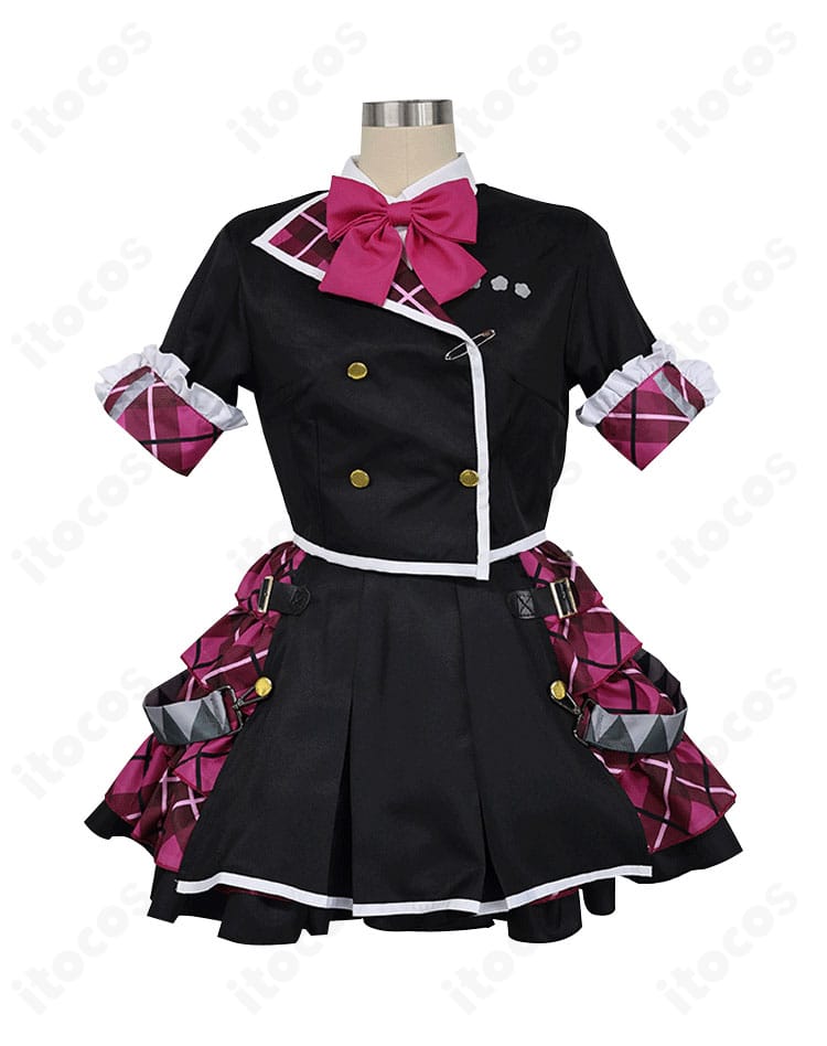 初音ミク Leo/needアイドル衣装の正面全体写真。カラーリングとスカーフ、手首飾りなど主要ディテールがわかるカット。