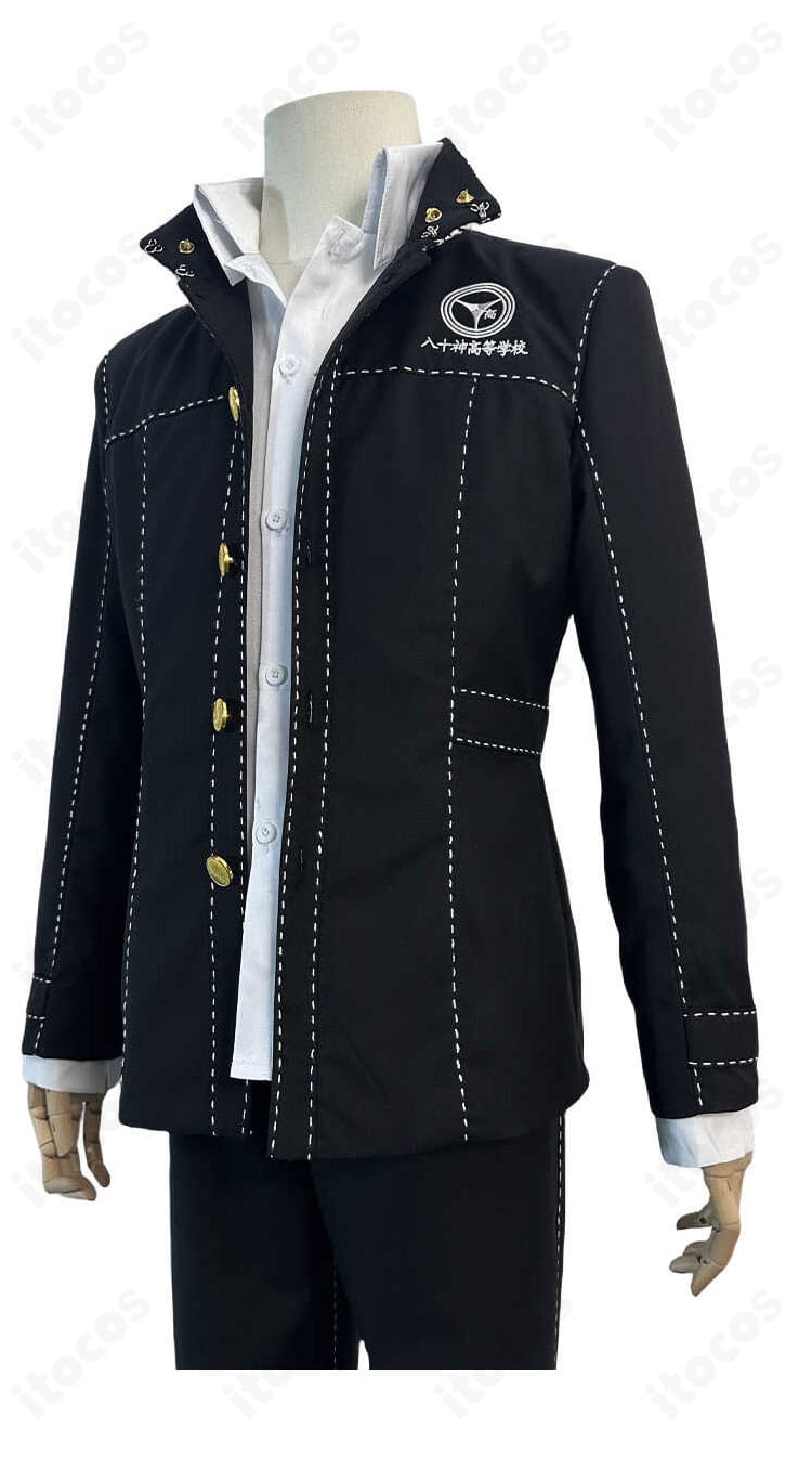 鳴上悠 コスプレ衣装のサイドビュー。腰ポケット位置とサイドシームのラインを強調。