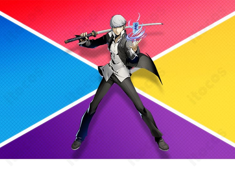 BLAZBLUE CROSS TAG BATTLE 鳴上悠の高再現コスプレ衣装イメージ。学園制服スタイルと胸飾りの質感を表現。