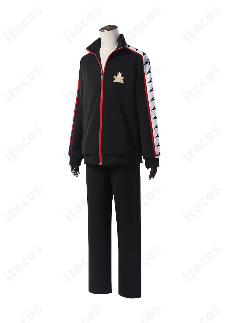 鮫柄学園ジャージの側面。動きやすいシルエットでスポーティな印象を強調するデザイン