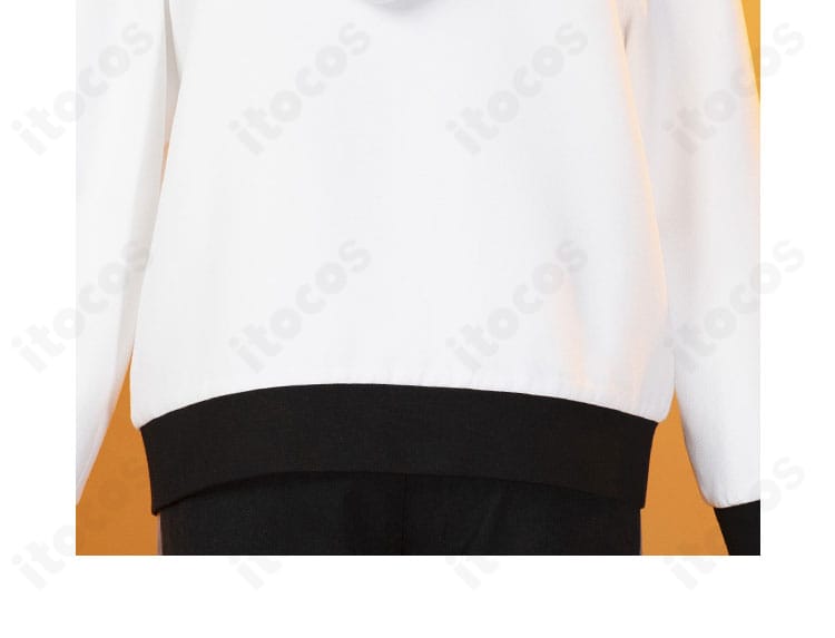 Eve練習着コスプレ衣装の裾周りディテール。直線的なラインと美しい折り返し