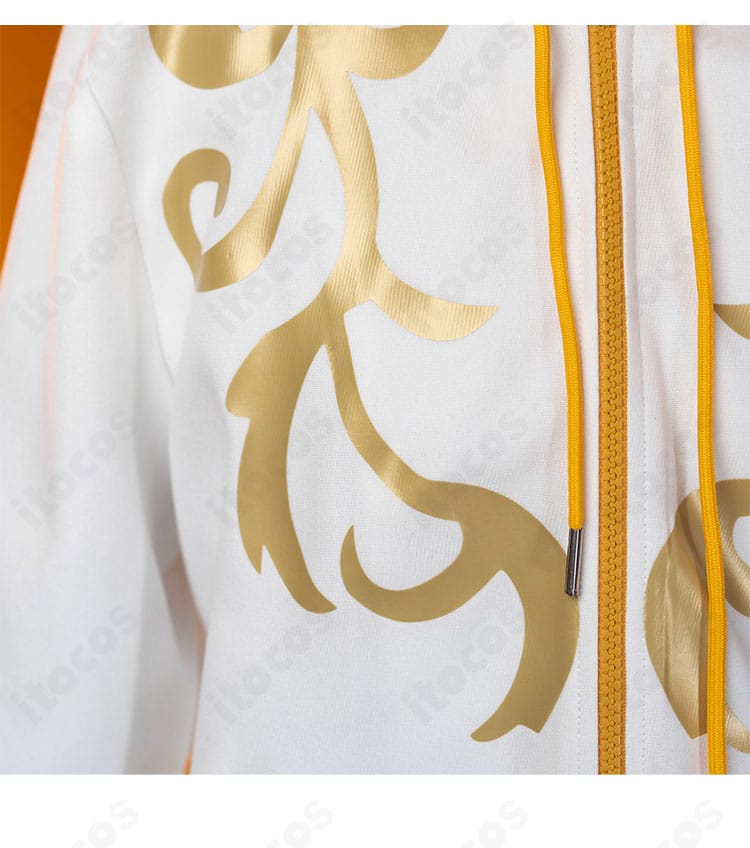 Eve練習着コスプレ衣装の襟元ディテール。配色パイピングとステッチの質感アップ