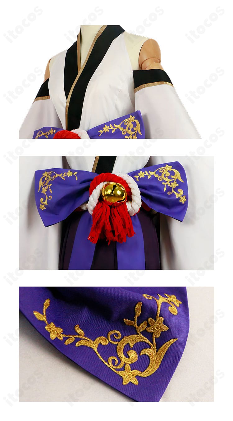 進撃の巨人 ミカサ・アッカーマン 妖怪和風コスプレ衣装 ディテール（飾り・縫製・質感の近接）