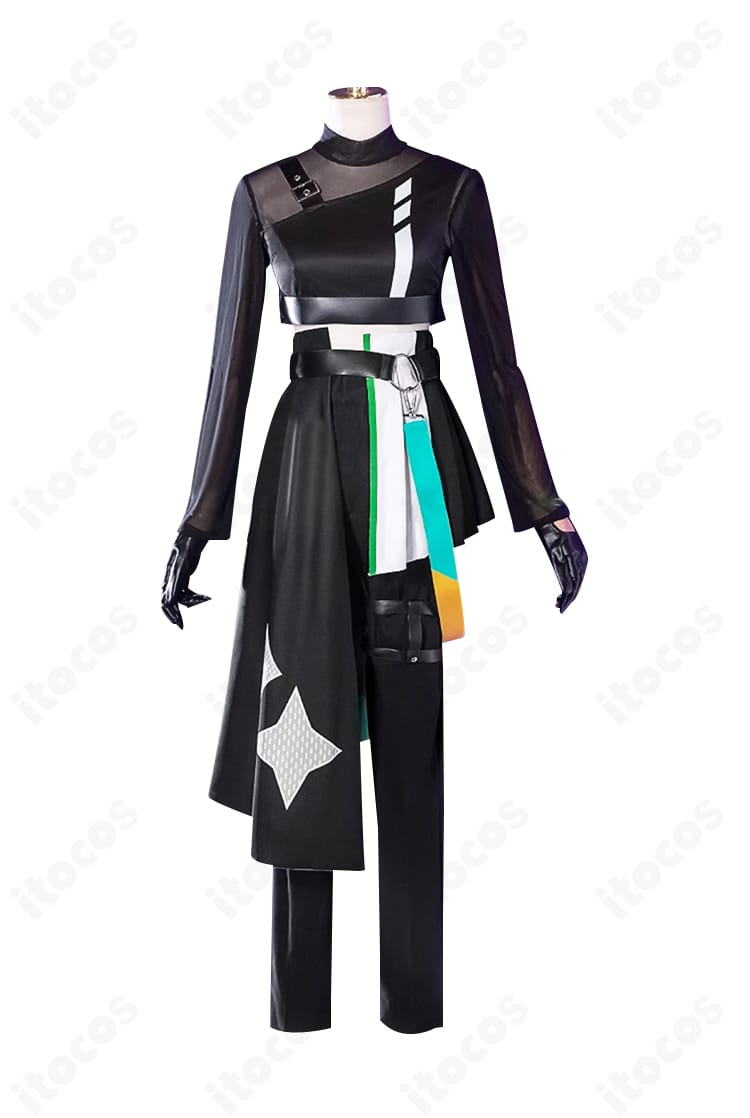 草薙寧々 サイバーパンクデッドボーイ衣装のインナー正面ディテール。フロントの意匠やロゴ風装飾が分かる。