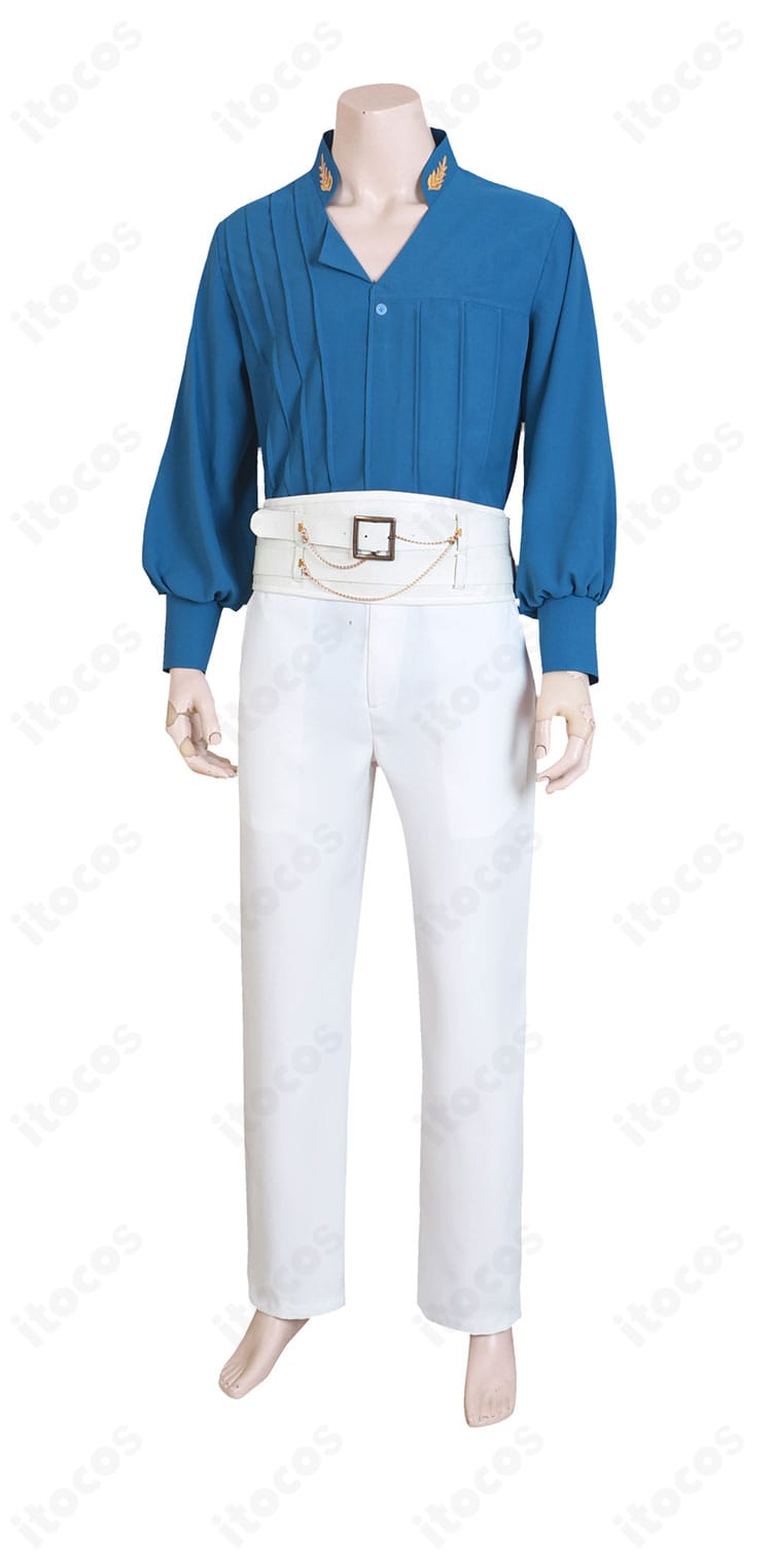 恋と深空 ホムラ 芸術家バージョンの側面。コルセットベルトの立体感とウエストライン、流れるシルエットを強調。