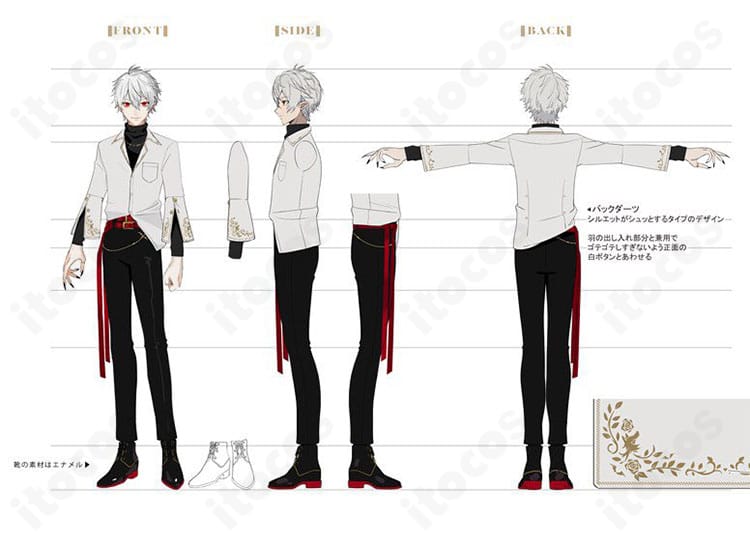 にじさんじ 葛葉 カレスコシャツのコスプレ衣装メイン画像。クールなシルエットでキャライメージを再現した着用イメージ。