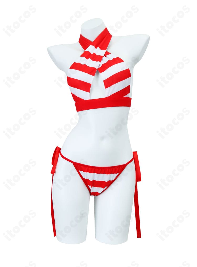 正面から見たネロ・クラウディウス水着コスプレ衣装のデザイン詳細