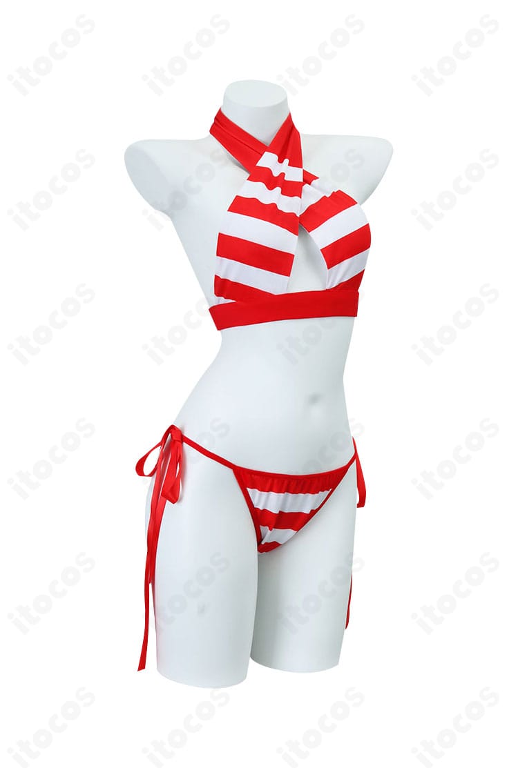 側面からのネロ・クラウディウス水着コスプレ衣装。シルエットとキャラ特徴を強調