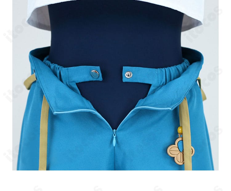 スイレン衣装ズボン前面の柄とカッティングの詳細