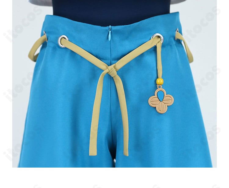 スイレン衣装ズボンの装飾ディテールと模様表現