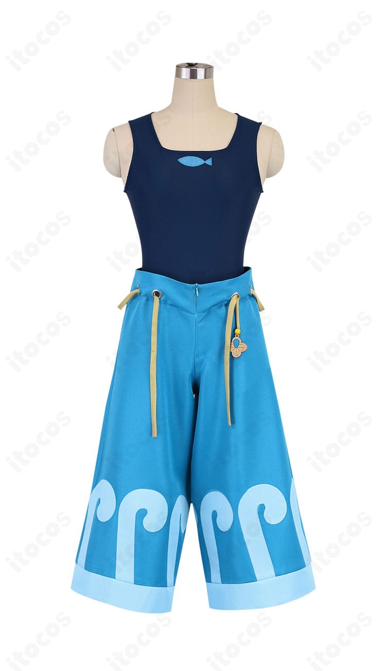 スイレン衣装の花柄モチーフ装飾ディテールの接写