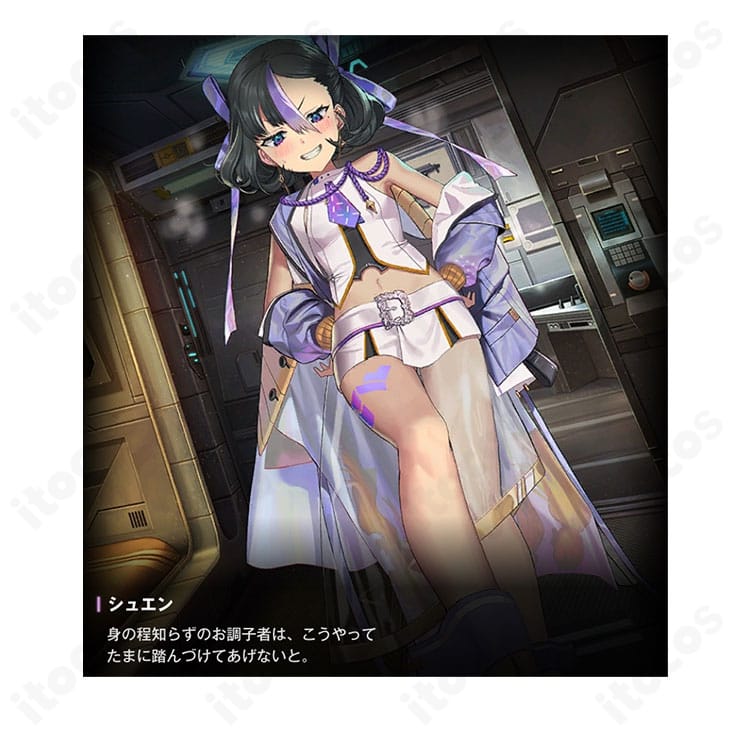 勝利の女神:NIKKE シュエンのコスプレ衣装一式。公式ビジュアルを意識した配色と装飾でキャラクター性を再現。