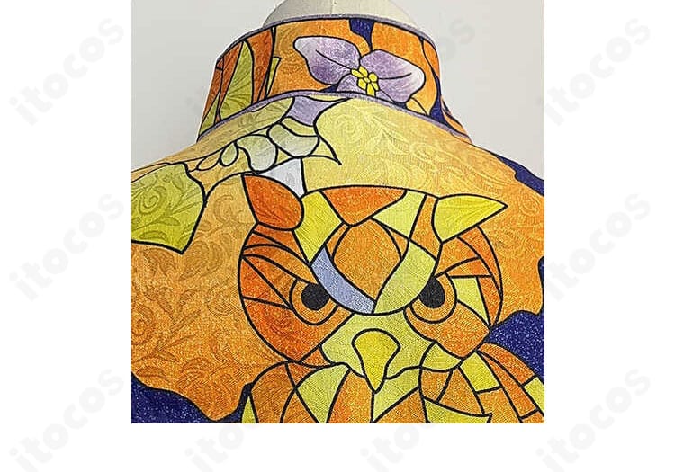 コスプレ衣装 背面装飾ディテール｜背刺繍の密度と生地の落ち感を表現