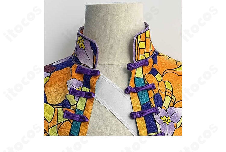 コスプレ衣装 襟まわりディテール｜首元の刺繍とステッチワークを精緻に再現