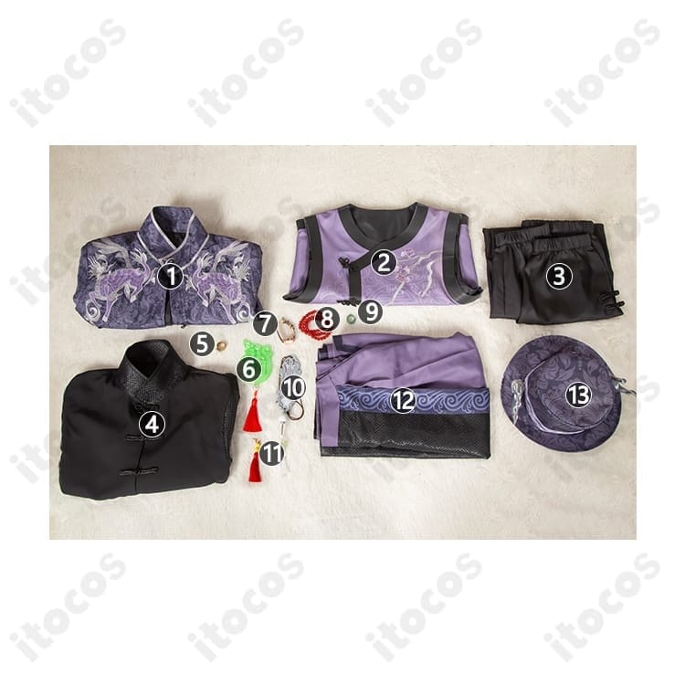 第五人格 范無咎（白黒無常）麒麟商人コスプレ衣装 高再現で映える中華風フルセット - 7枚目の画像