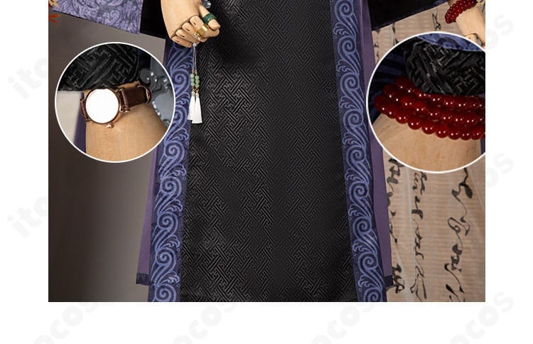 手表（腕時計）と手链の近接カット。小物まで作り込みが行き届く。