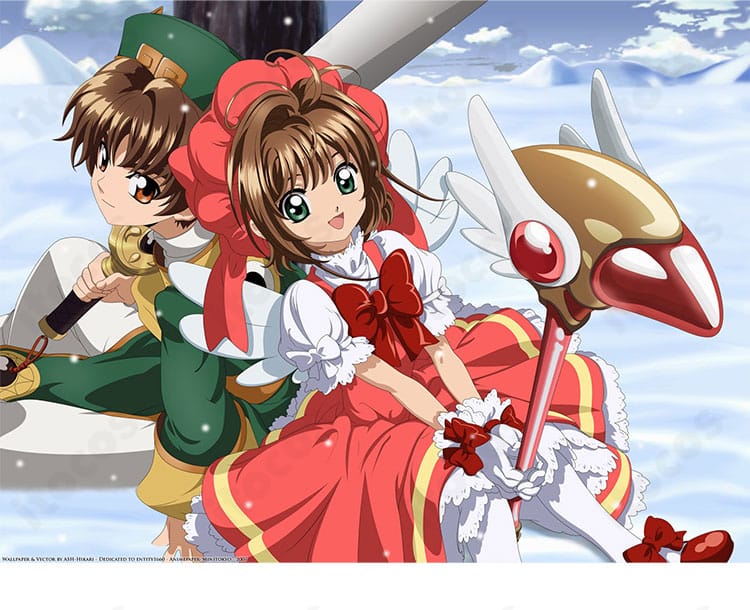 木之本桜のバトルコスチューム一式を着用イメージで全身表示。翼と蝶モチーフまで忠実に再現したコスプレ衣装。