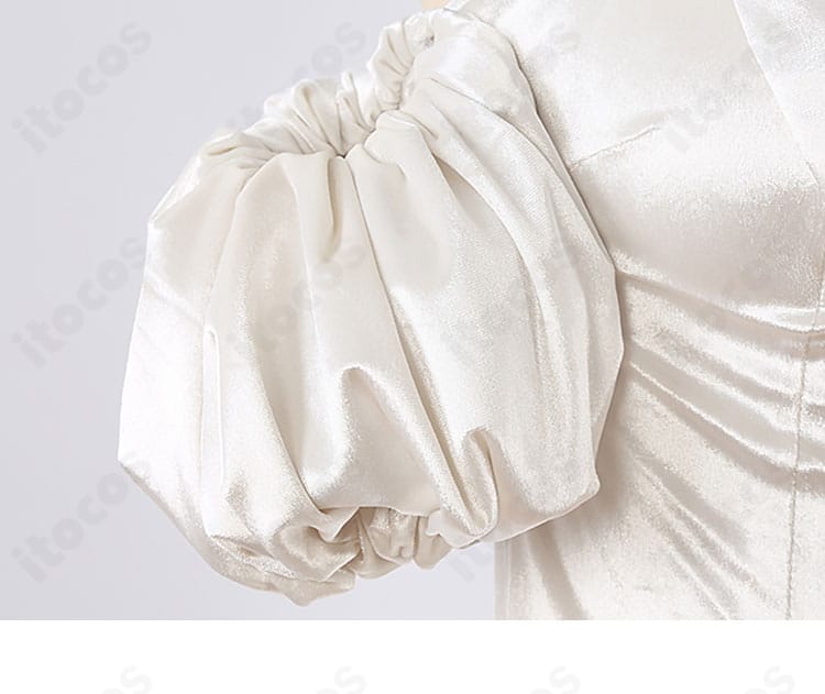 ALIEN STAGE スア コスプレ衣装の袖装飾の近接ディテール。パフスリーブの質感